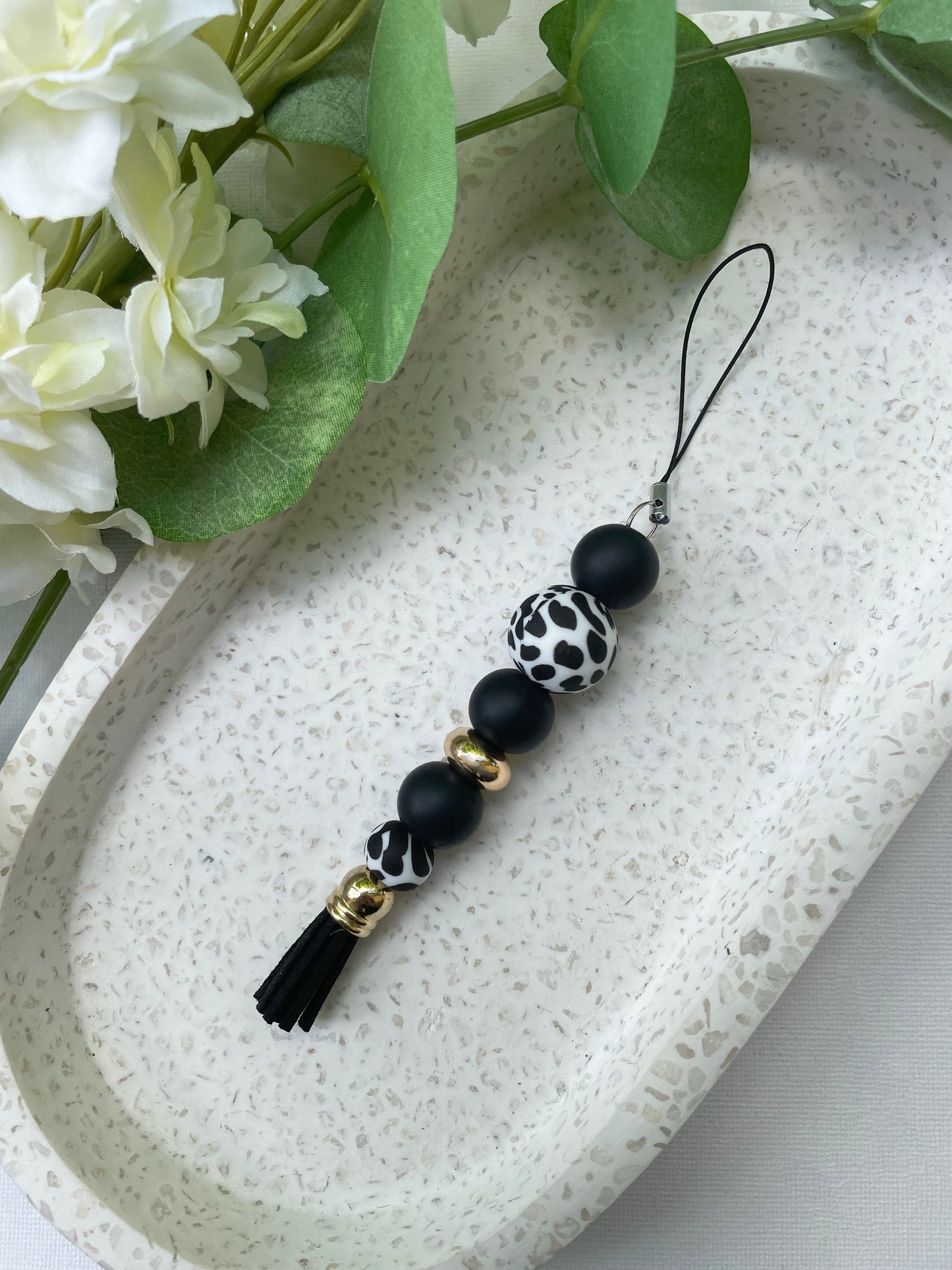 Black and Gold Phone Charm