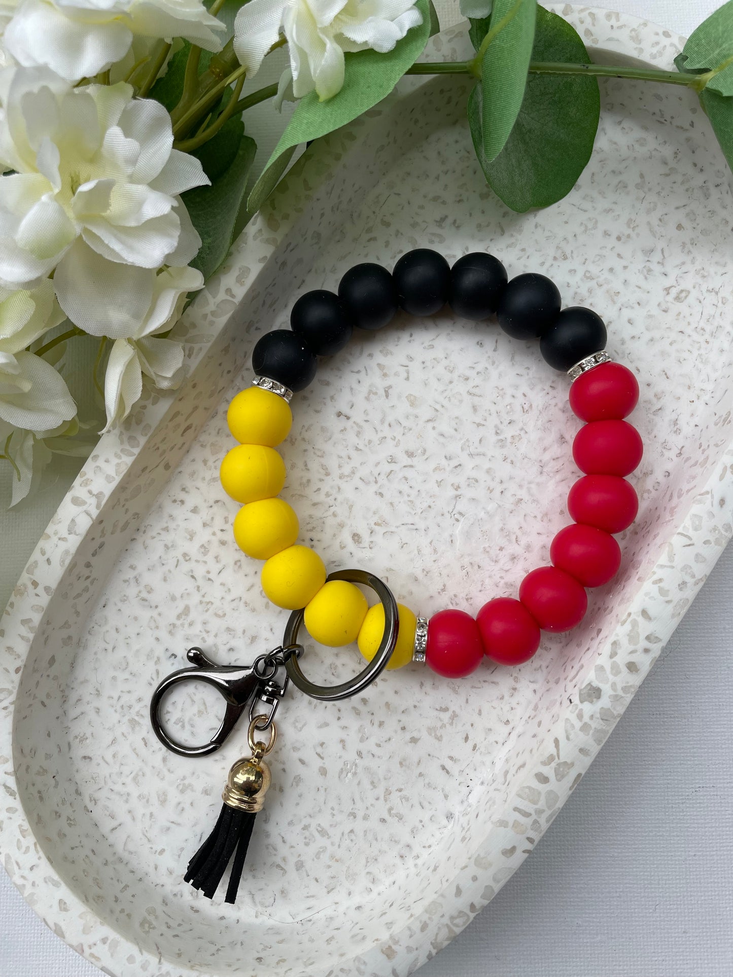 Red, Black and Yellow Wristlet