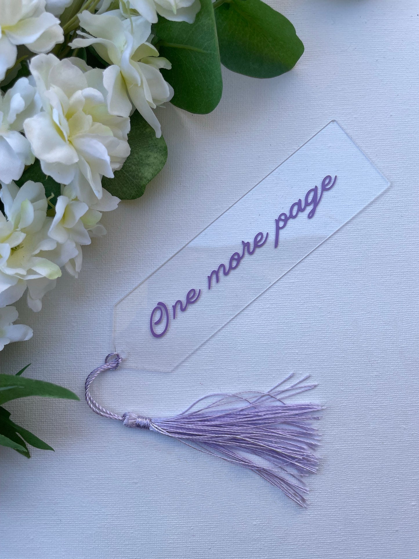 “One more page” Acrylic bookmark - purple