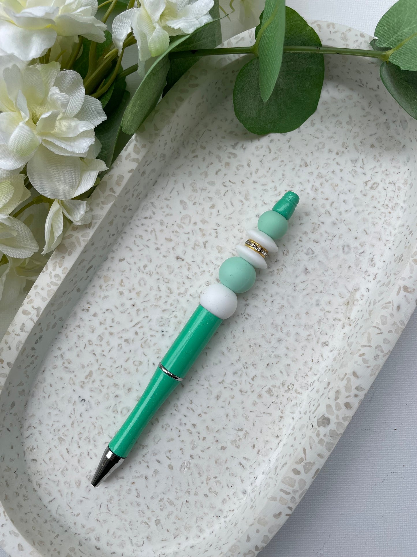 Mint Green and White Pen