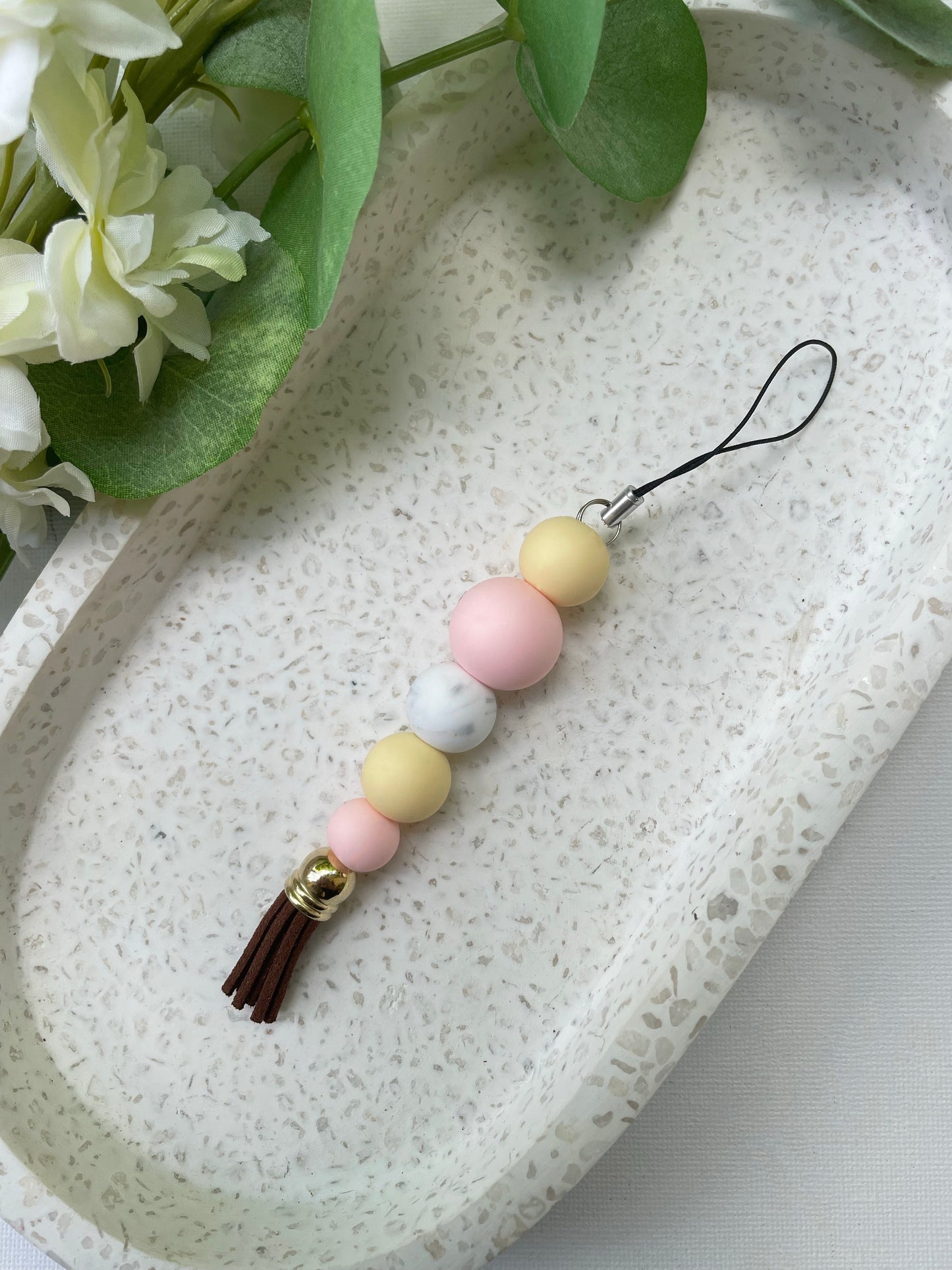 Baby Pink and Pastel Yellow Phone Charm