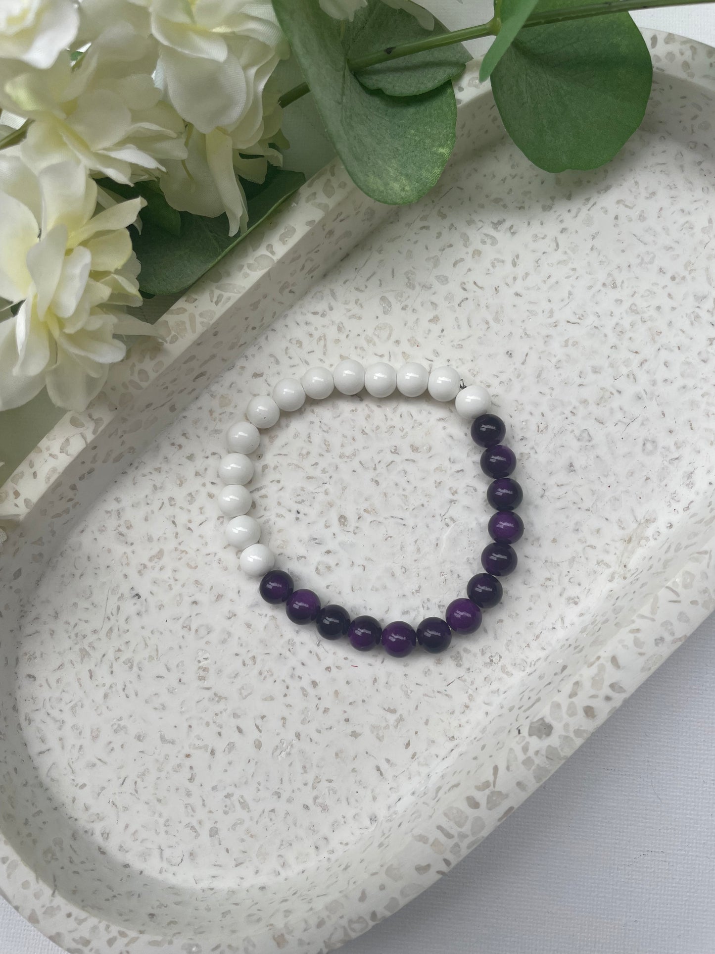 Purple and White Bracelet
